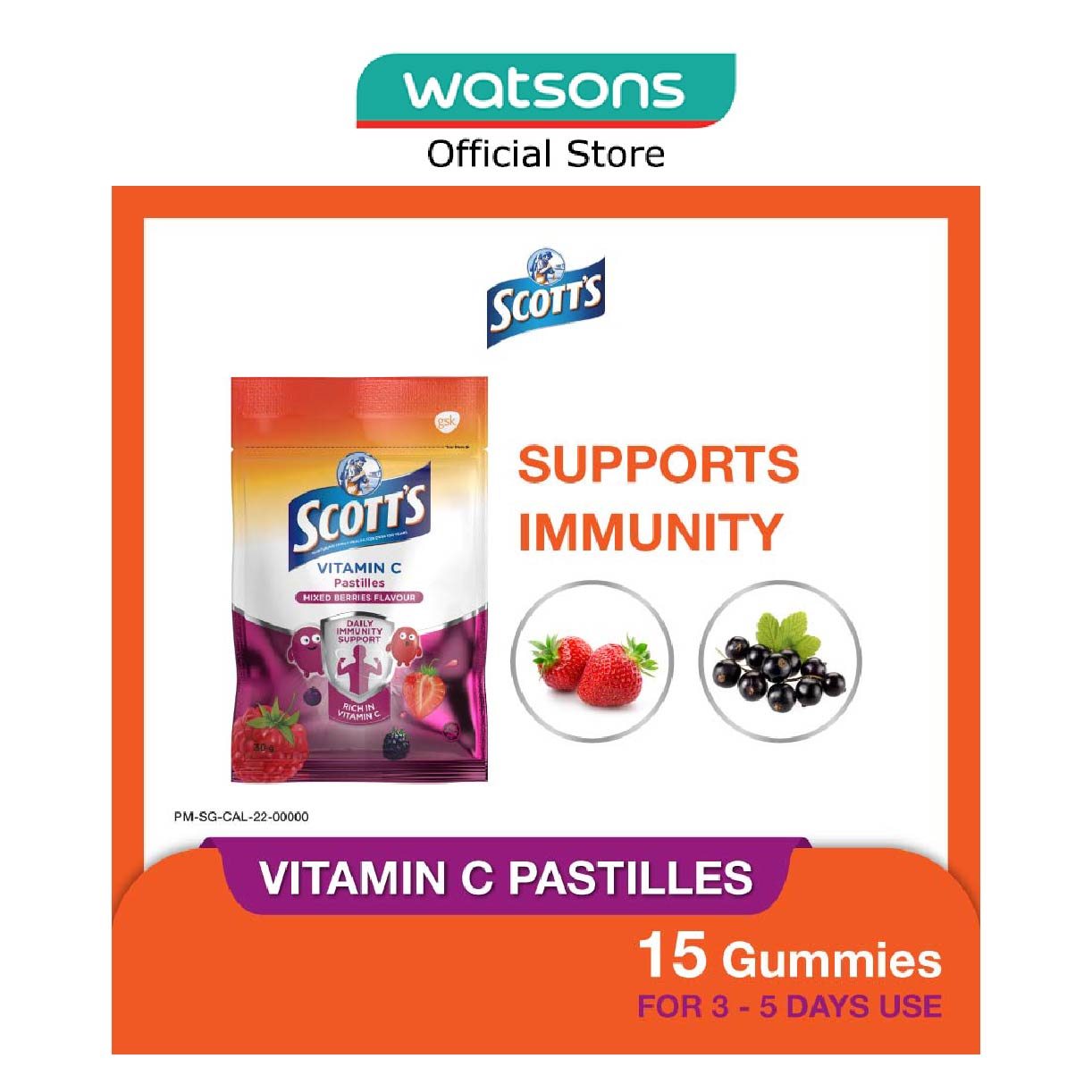 SCOTTS Vitamin C Mix Berry Flavour 15 Pastilles