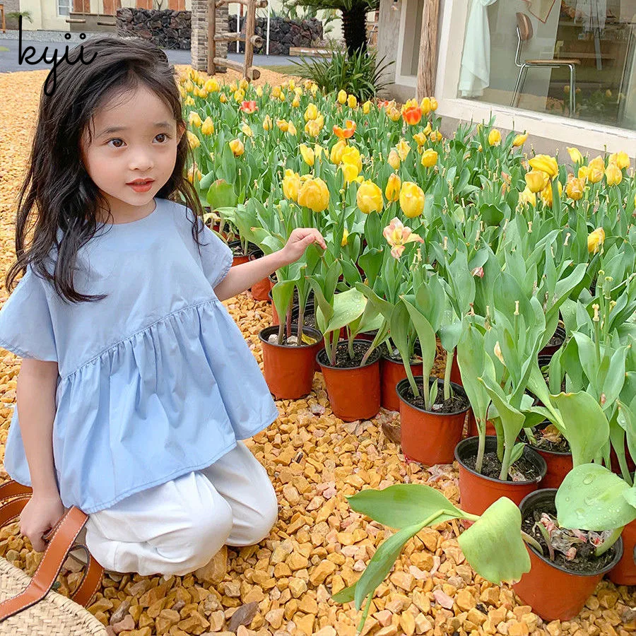 KYII Girls suits children Casual summer two Set ky22115