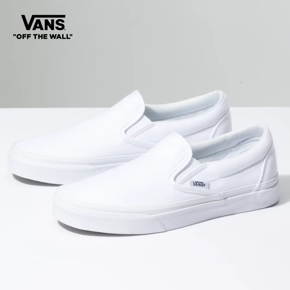 Vans Classic Slip-On Unisex Sneakers Women (Unisex US Size) White VN000EYEW001